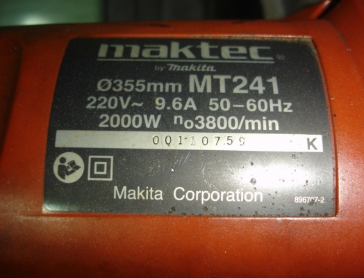 ขายแท่นตัดไฟเบอร์ 14 นิ้ว 2,000 วัตต์ Maktec รุ่น MT240