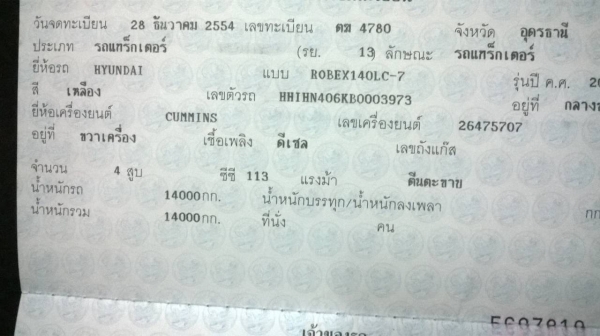 ขาย แบคโฮ HYUNDAI 140LC-7 ปี 2554 รถสวยเดิมทุกอย่าง เอกสารเล่มทะเบียนครบ