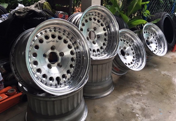 ล้อหยดน้ำ Deerfield 3 ชิ้นแท้ 15x7 ลบ15 5/114 สวยๆ ประมูลญี่ปุ่น