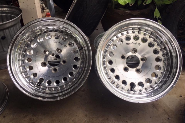 ล้อหยดน้ำ Deerfield 3 ชิ้นแท้ 15x7 ลบ15 5/114 สวยๆ ประมูลญี่ปุ่น