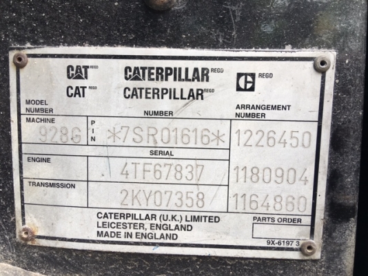 ขายรถตักล้อยาง CATERPILLAR 928G ปี 2001 โทร. 086-4789639