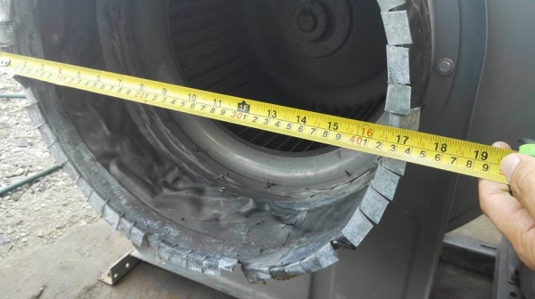 ** SOLD ** โบวเวอร์เป่าอากาศ Panasonic มอเตอร์ Hitachi 1 HP 380V สภาพใหม่พร้อมใช้งาน