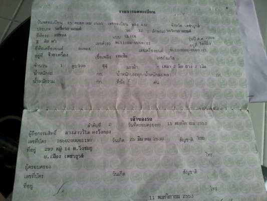 ขาย Honda คลิกตัวแรก (ลายสีส้มดำ)