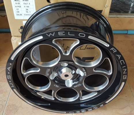 ล้อใหม่ ขอบ15 ลูกโม่ 4รู100 กว้าง7.5 ET34