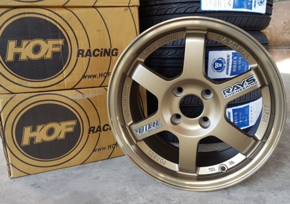 ขายล้อใหม่TE37 ขอบ15 4รู100 กว้าง7 ET35 พร้อมยาง