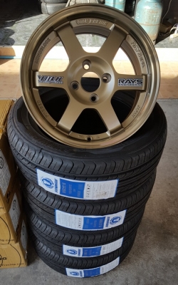 ขายล้อใหม่TE37 ขอบ15 4รู100 กว้าง7 ET35 พร้อมยาง