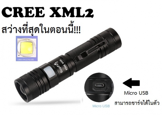 ขายไฟฉายแรงสูง LED  XML2 สำหรับตกปลาและเดินป่า