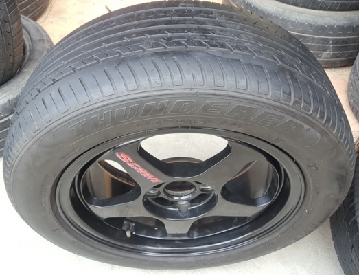 ขายล้อSPOON 15 4รู100 หน้า6.5 ET38 พร้อมยาง 4 ล้อ