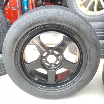 ขายล้อSPOON 15 4รู100 หน้า6.5 ET38 พร้อมยาง 4 ล้อ