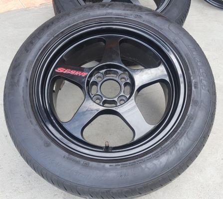 ขายล้อSPOON 15 4รู100 หน้า6.5 ET38 พร้อมยาง 4 ล้อ