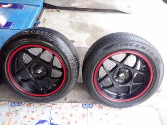 แม็ก D speed ขอบ 15 กว้าง 8 ใส่ 4 รู 100 พร้อมยาง