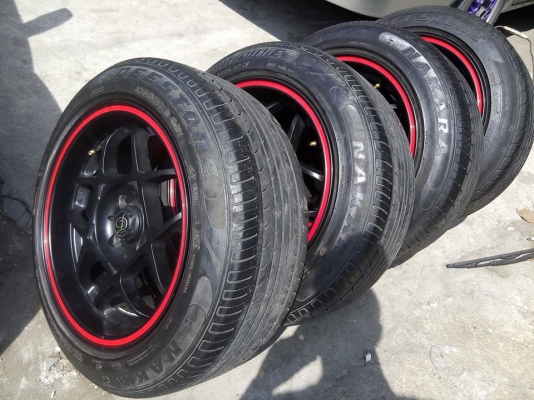 แม็ก D speed ขอบ 15 กว้าง 8 ใส่ 4 รู 100 พร้อมยาง