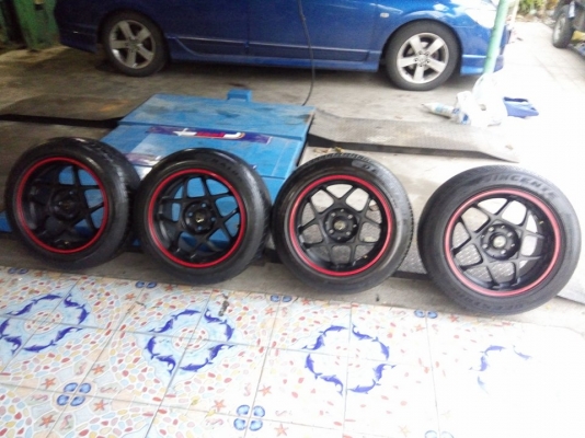 แม็ก D speed ขอบ 15 กว้าง 8 ใส่ 4 รู 100 พร้อมยาง