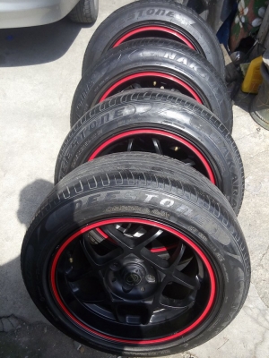 แม็ก D speed ขอบ 15 กว้าง 8 ใส่ 4 รู 100 พร้อมยาง