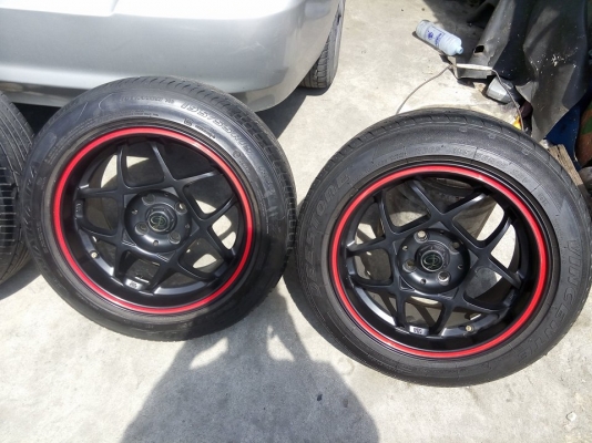 แม็ก D speed ขอบ 15 กว้าง 8 ใส่ 4 รู 100 พร้อมยาง