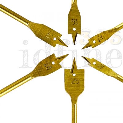 ดอกเจาะใบพายชุด 6 ดอก ชุบไทเทเนียม (แกนหกเหลี่ยม) คุณภาพดี ราคาถูกใจ ส่งฟรีลงทะเบียน