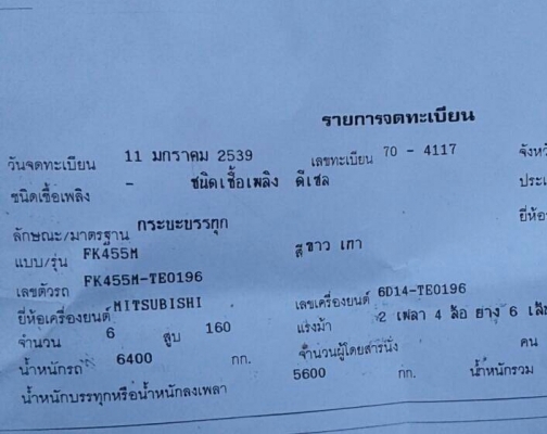 หกล้อ มิตซู ฟูโซ่ FK 445M 6D14-165ปี39ตู้แห้งประตู10บาน ช่วงยาว7.20ม รถห้างสภาพดคสวยๆพร้อมใช้ ทะเบียนพร้อมโอน หกล้อ มิตซู ฟูโซ่ FK 445M 6D14-165ปี39ตู้แห้งประตู10บาน ช่วงยาว7.20ม รถห้างสภาพดคสวยๆพร้อมใช้ ทะเบียนพร้อมโอน