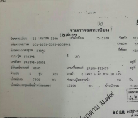 หัวลาก ฮีโน่ เปอร์เฟียรฺ FR639B EP100-285แรง 2เพา สภาพดีสวยพร้อมใช้ ทะเบียนพร้อมฏอน
