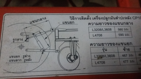 เครื่องปลูกมัน ตราช้าง CP100 เครื่องปลูกมัน ตราช้าง CP100