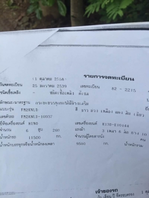 FM2k. 260แรงปี40. กะบะเหล็กสวยๆๆ2เพลาดั้ม. มีระบบลากลูก