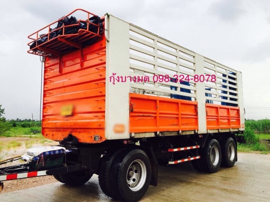 ขายรถพ่วงไม่ดัมพ์ HINO เครื่อง 344 แรง ธค.56 กระบะสามมิตรไม่ดัมพ์ ลูก 3 เพลา ยางดี รถสวยพร้อมใช้งาน