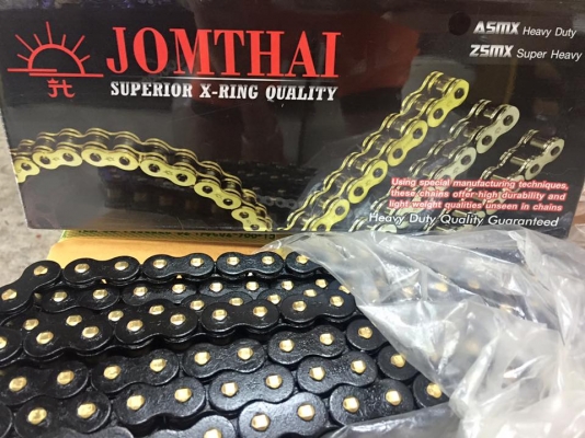 สิ้นสุดการรอคอย ถูกกว่าแน่นอน!!! โซ่ ASAHI 520 สีดำหมุดทอง &amp; ทองหมุดทอง