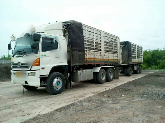 ขาย HINO 344 พ่วงแม่ลูกดั๊ม กระบะเหล็กคอกเกษตร รถปี 52 ปลายปี