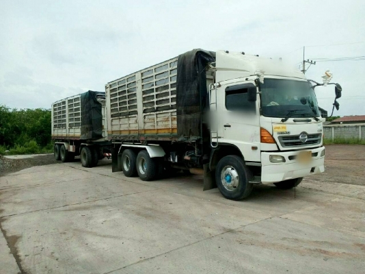 ขาย HINO 344 พ่วงแม่ลูกดั๊ม กระบะเหล็กคอกเกษตร รถปี 52 ปลายปี