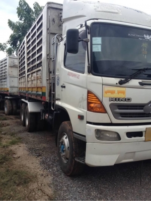 ขาย HINO 344 พ่วงแม่ลูกดั๊ม กระบะเหล็กคอกเกษตร รถปี 52 ปลายปี
