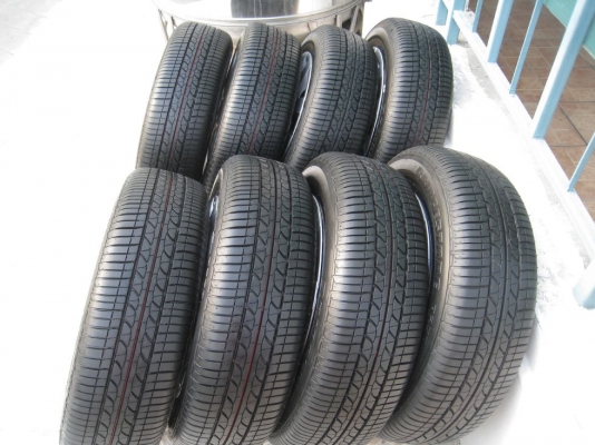 ขายกะทะล้อ suzuki swift 15" 4/100 +ฝาครอบ+ยางปี52/12(081-3747940)