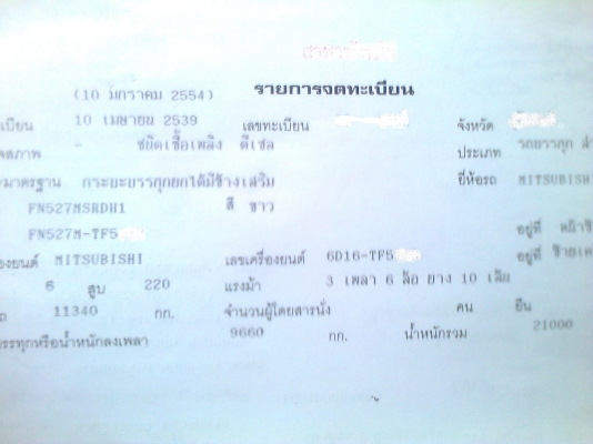 MITSUBISHI FN527M-TF 5xxx 220 แรงม้า 2 เพลา ดัมพ์