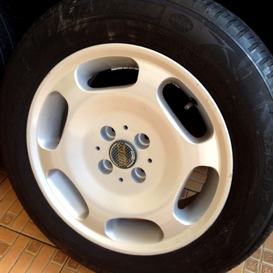 สวยทั้งชุดยาง Michelin 185 65 15 ปี 3912 ดอกเต็มวิ่งน้อย ET 38 กว้าง 7 นิ้ว หายาก ตจวส่งได้