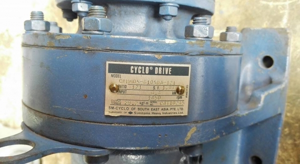 ** เหลือ 2 ตัว ** มอเตอร์เกียร์ Sumitomo Cyclodrive 0.5 HP 380V ทด 1:121 เพลาออก 11 RPM