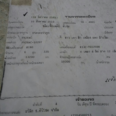 12ล้อ ฮีโน่ หัวเปอร์เฟียร์ FN2KWC K13C 335แรง 2เพา หัวแคชชี สภาพดีสวยพายในครบ ทะเบียนพร้อมโอน 12ล้อ ฮีโน่ หัวเปอร์เฟียร์ FN2KWC K13C 335แรง 2เพา หัวแคชชี สภาพดีสวยพายในครบ ทะเบียนพร้อมโอน