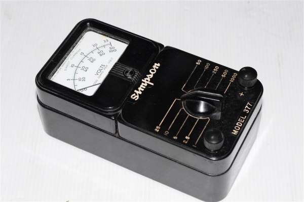 ของสะสม มิเตอร์วัดไฟ Simpson Model 377 MADE IN U.S.A.