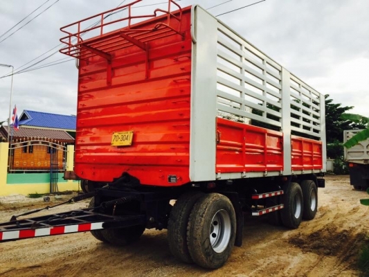 ขายรถพ่วงไม่ดัมพ์ HINO เครื่อง 344 แรง ธค.56 กระบะสามมิตรไม่ดัมพ์ ลูก 3 เพลา ยางดี รถสวยพร้อมใช้งาน