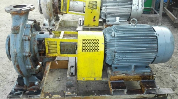 ** SOLD ** ปั้มน้ำหอยโข่งใบพัดทองเหลือง EBARA เข้า 5"- 4" มอเตอร์ Teco 30 HP พร้อมใช้งาน