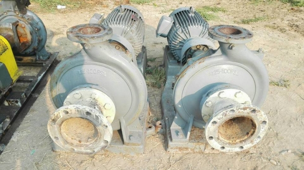 ** SOLD ** ปั้มน้ำหอยโข่งใบพัดทองเหลือง EBARA เข้า 5"- 4" มอเตอร์ Mitsubishi 40 HP พร้อมใช้งาน