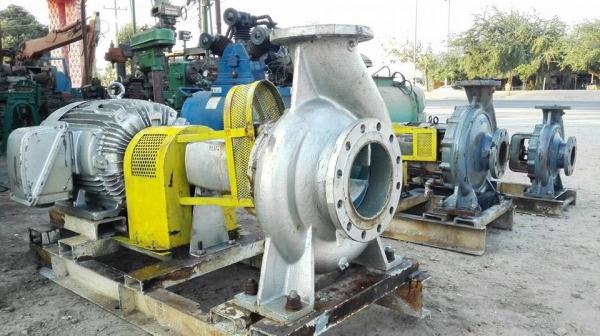 ** SOLD ** ปั้มน้ำหอยโข่งใบพัดทองเหลือง EBARA เข้า 8"- 6" มอเตอร์ Teco 50 HP พร้อมใช้งาน