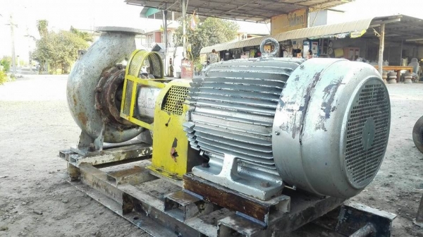 ** SOLD ** ปั้มน้ำหอยโข่งใบพัดทองเหลือง EBARA เข้า 8"- 6" มอเตอร์ Teco 50 HP พร้อมใช้งาน