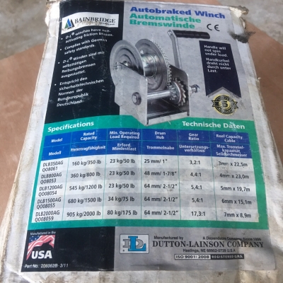 กว้านสลิงมือหมุน ยี่ห้อ ดัตทัล ลีนสัน ผลิตประเทศ สหรัฐอเมริกา ใช้ทุ่นแรงในการยกงานต่าง ๆ (มีวีดีโอการใช้งาน)