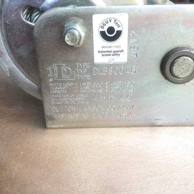 กว้านสลิงมือหมุน ยี่ห้อ ดัตทัล ลีนสัน ผลิตประเทศ สหรัฐอเมริกา ใช้ทุ่นแรงในการยกงานต่าง ๆ (มีวีดีโอการใช้งาน)