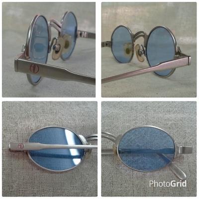 แว่นตาเฟรนซ์วินเทจยุค &#039;70s  เลนส์กระจกสีท้องฟ้า!  Original ALAIN DELON handmade in France