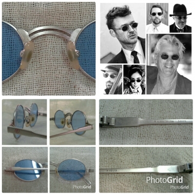 แว่นตาเฟรนซ์วินเทจยุค &#039;70s  เลนส์กระจกสีท้องฟ้า!  Original ALAIN DELON handmade in France