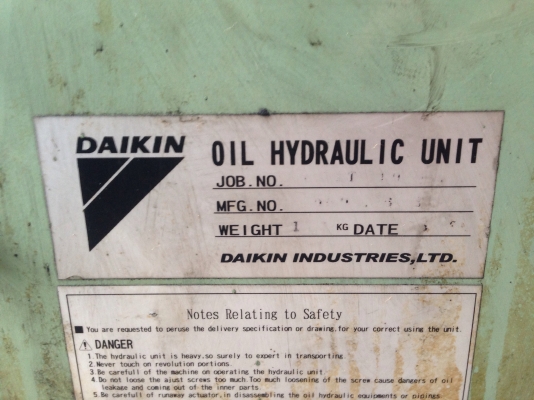 ขายชุดปั้มน้ำมันไฮโดรลิค Daikin 5HP. 380V made in Japan สภาพสวยมากเดิมๆ หมุนนิ่ม ถังจุ 78ลิตร อุปกรณ์ครบ พร้อมใช้งาน ขายชุดปั้มน้ำมันไฮโดรลิค Daikin 5HP. 380V made in Japan สภาพสวยมากเดิมๆ หมุนนิ่ม ถังจุ 78ลิตร อุปกรณ์ครบ พร้อมใช้งาน