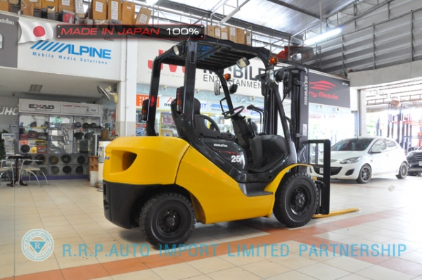 รถโฟล์คลิฟท์พร้อมขาย KOMATSU รุ่น FD25C-16-735771 ราคา 385,000 บาท นำเข้าจากประเทศญี่ปุ่น 100\% ไม่เคยใช้งานในไทย