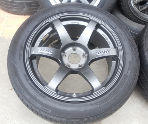 ขายล้อTE37 TZขอบ17 5รู กว้าง8พร้อมยาง 2 ล้อ