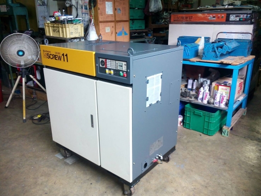 ขายปั๊มลมโรตารีสกรู HITACHI OSP 11E5A " 15 HP ") เครื่องปั๊มลมมือสองพร้อมใช้งานรับประกัน 1 ปี พร้อมเซอร์วิส 1ปี