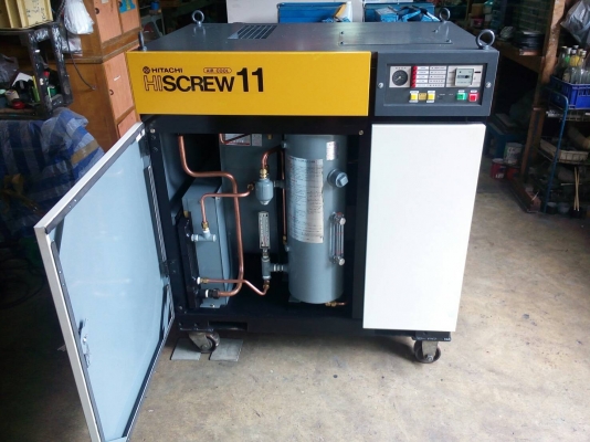 ขายปั๊มลมโรตารีสกรู HITACHI OSP 11E5A " 15 HP ") เครื่องปั๊มลมมือสองพร้อมใช้งานรับประกัน 1 ปี พร้อมเซอร์วิส 1ปี
