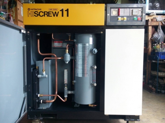 ขายปั๊มลมโรตารีสกรู HITACHI OSP 11E5A " 15 HP ") เครื่องปั๊มลมมือสองพร้อมใช้งานรับประกัน 1 ปี พร้อมเซอร์วิส 1ปี